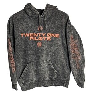 Twenty One Pilots The Bandito Tour Acid Wash Hoodie Graphic Print Coral Size S